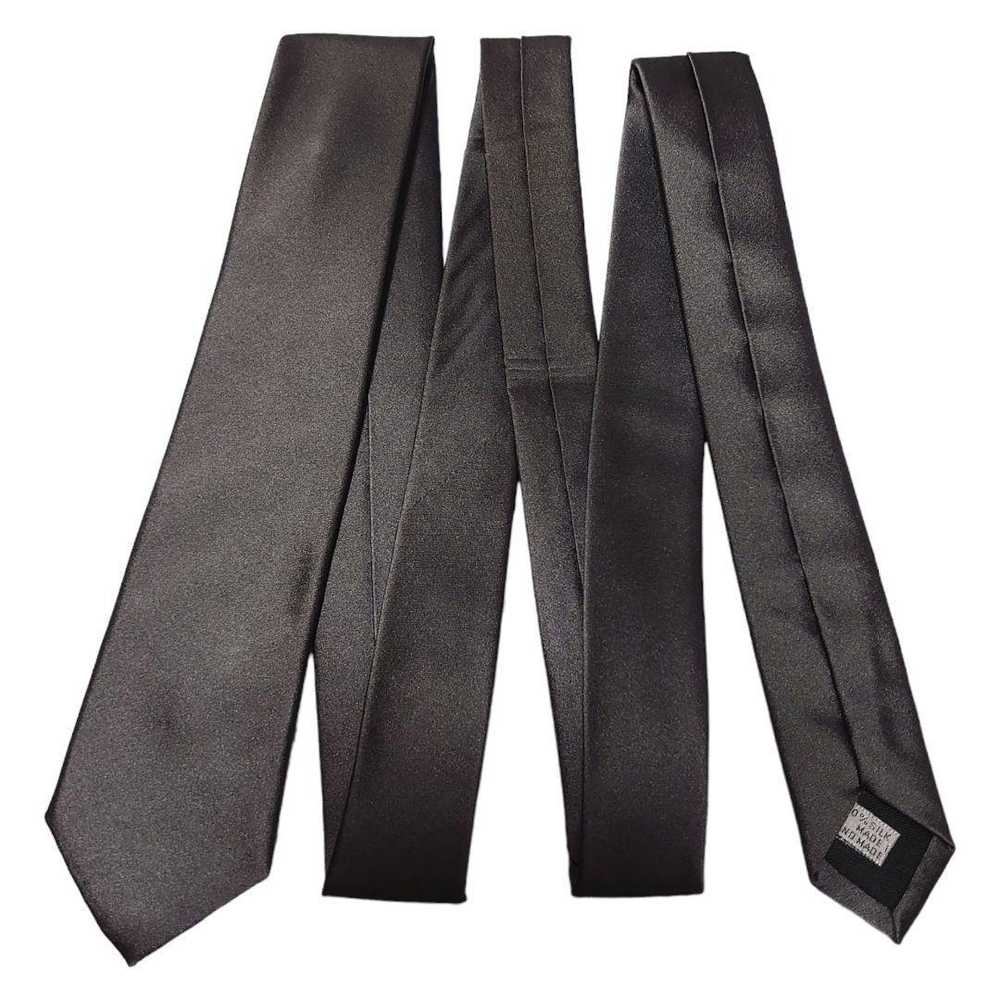 Dior Homme Gray Solid Plate Gloss Plain mens tie - image 9