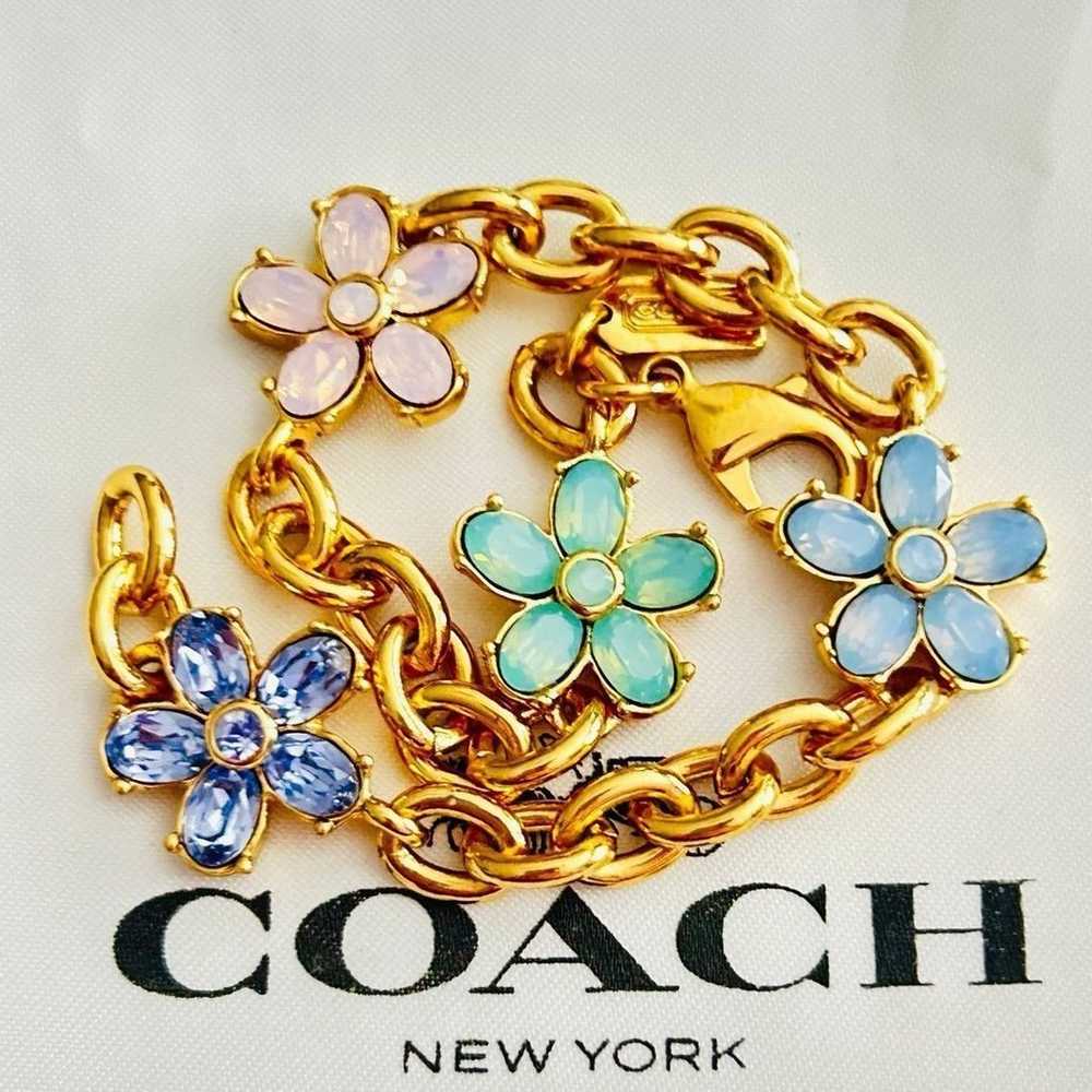 NWOT Coach Tea rose Flower Bracelet - image 10