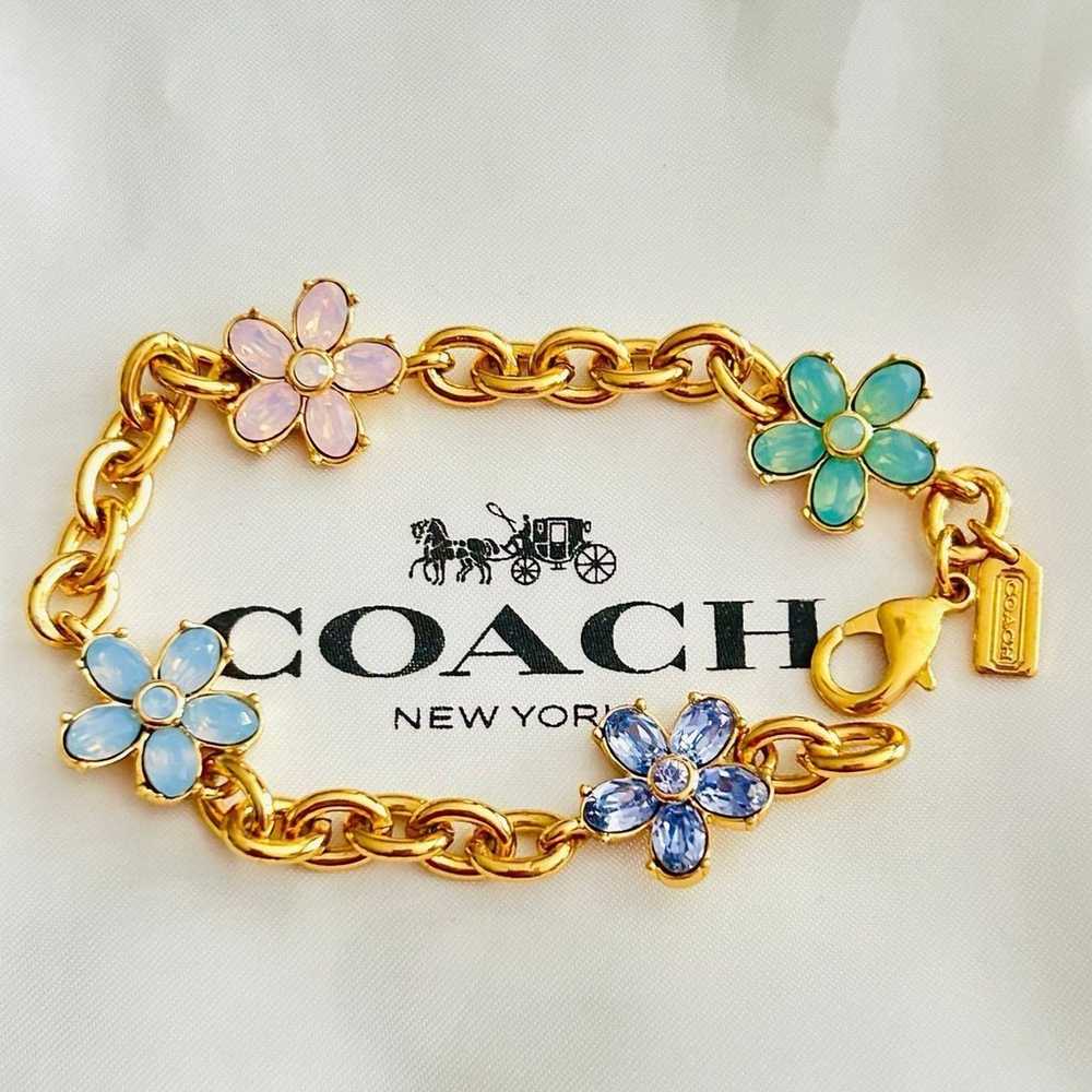 NWOT Coach Tea rose Flower Bracelet - image 11