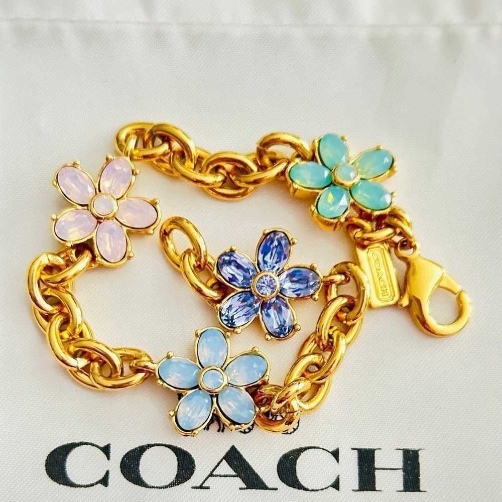 NWOT Coach Tea rose Flower Bracelet - image 12
