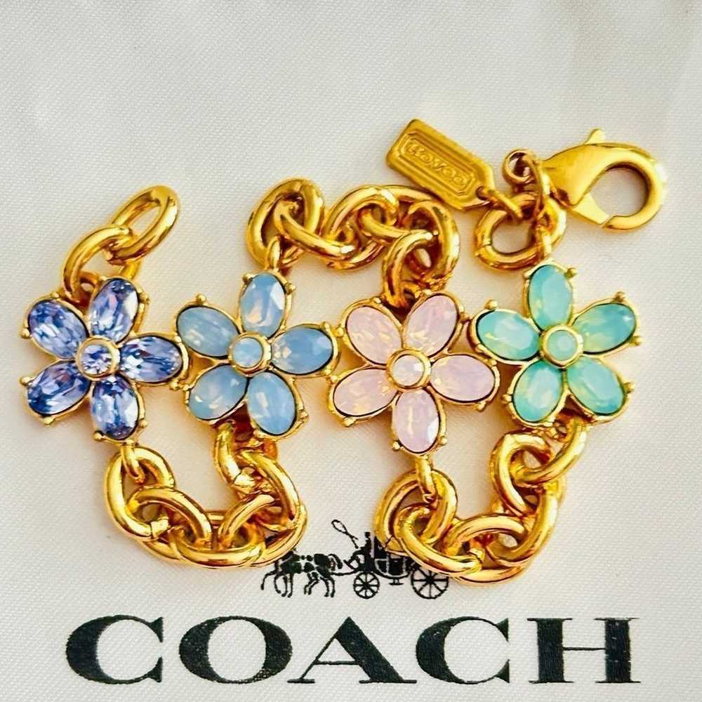 NWOT Coach Tea rose Flower Bracelet - image 2