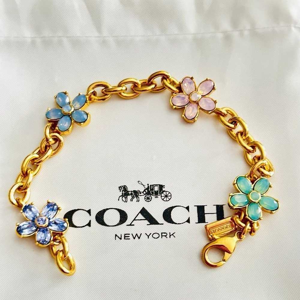 NWOT Coach Tea rose Flower Bracelet - image 3