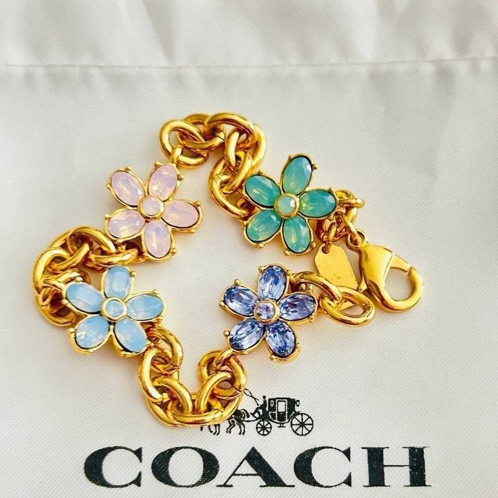 NWOT Coach Tea rose Flower Bracelet - image 4