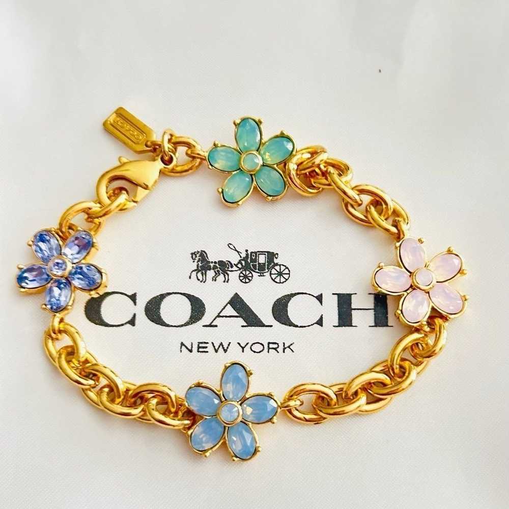 NWOT Coach Tea rose Flower Bracelet - image 5