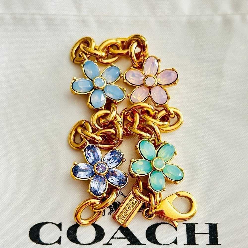 NWOT Coach Tea rose Flower Bracelet - image 7