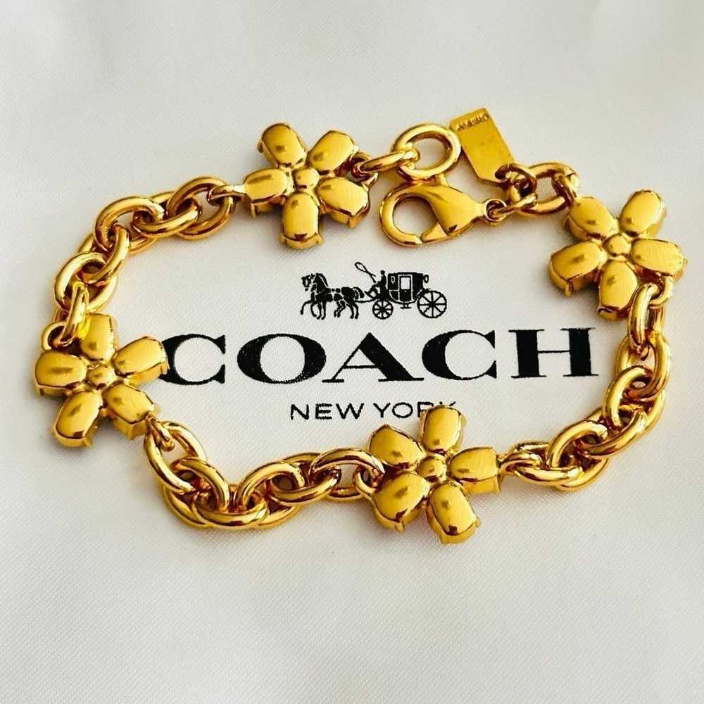 NWOT Coach Tea rose Flower Bracelet - image 8
