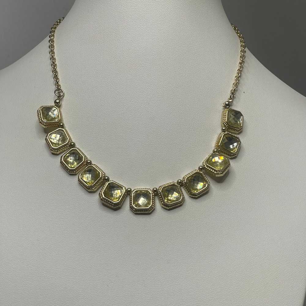 costume statement necklace faux jewels rhinestone… - image 1