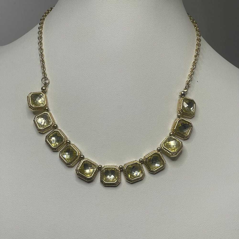 costume statement necklace faux jewels rhinestone… - image 3