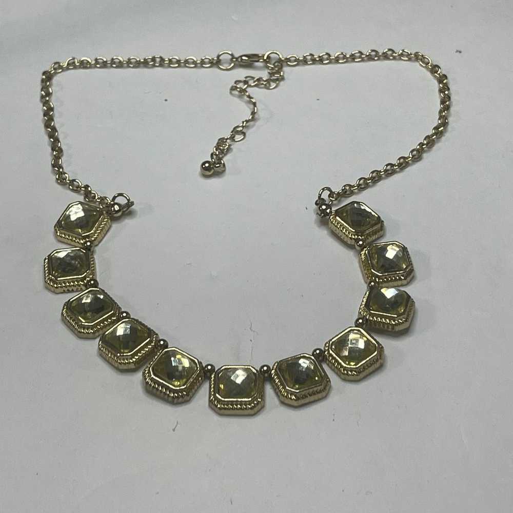 costume statement necklace faux jewels rhinestone… - image 4