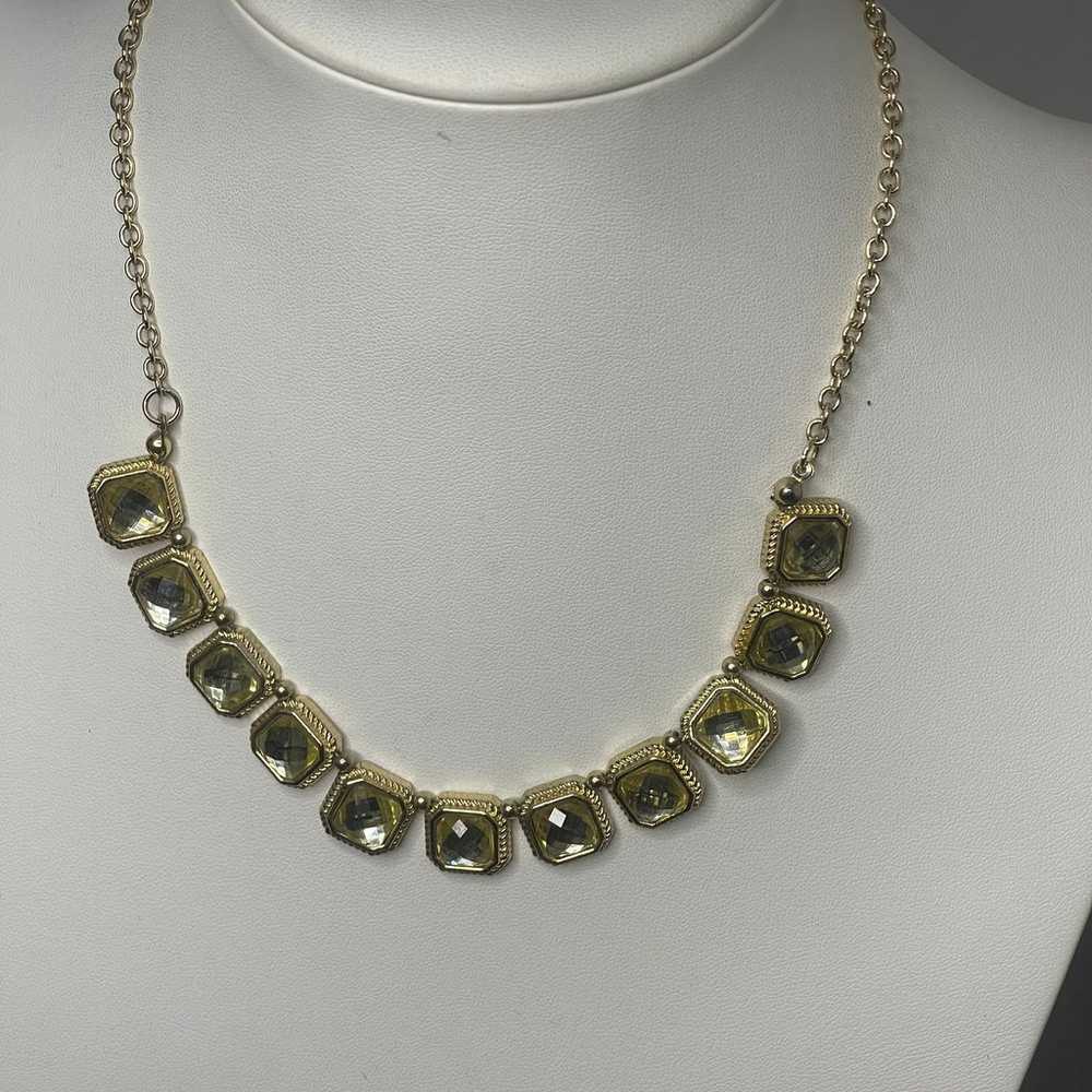 costume statement necklace faux jewels rhinestone… - image 7