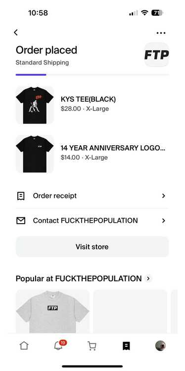 Fuck The Population FTP KYS TEE (BLACK) FUCK THE P