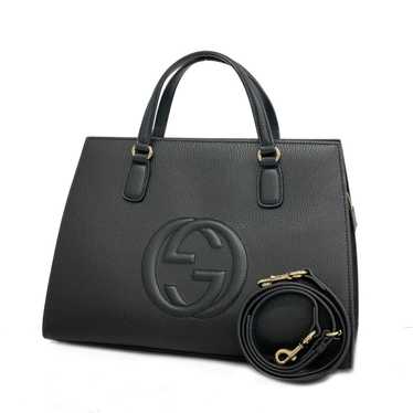Gucci Gucci Soho Interlocking G Handbag 607721 Le… - image 1