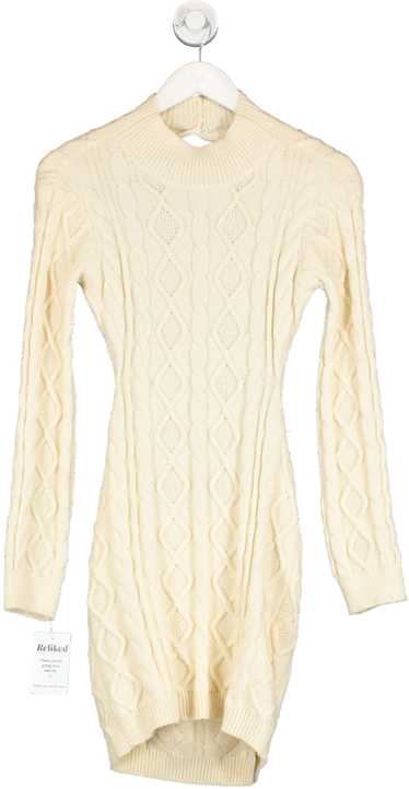Kiwi & Co. Cream Cable Knit High Neck Backless Dr… - image 1