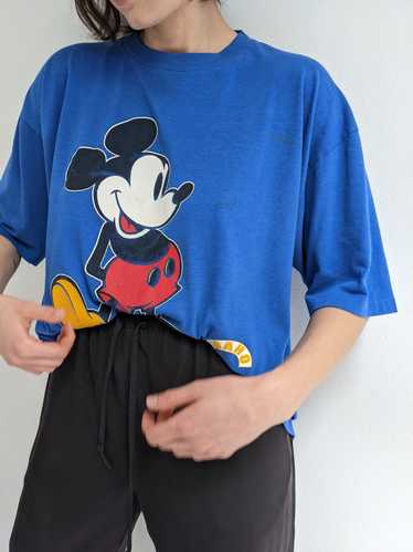 Vintage Cobalt Mickey Mouse Printed T-Shirt - image 1