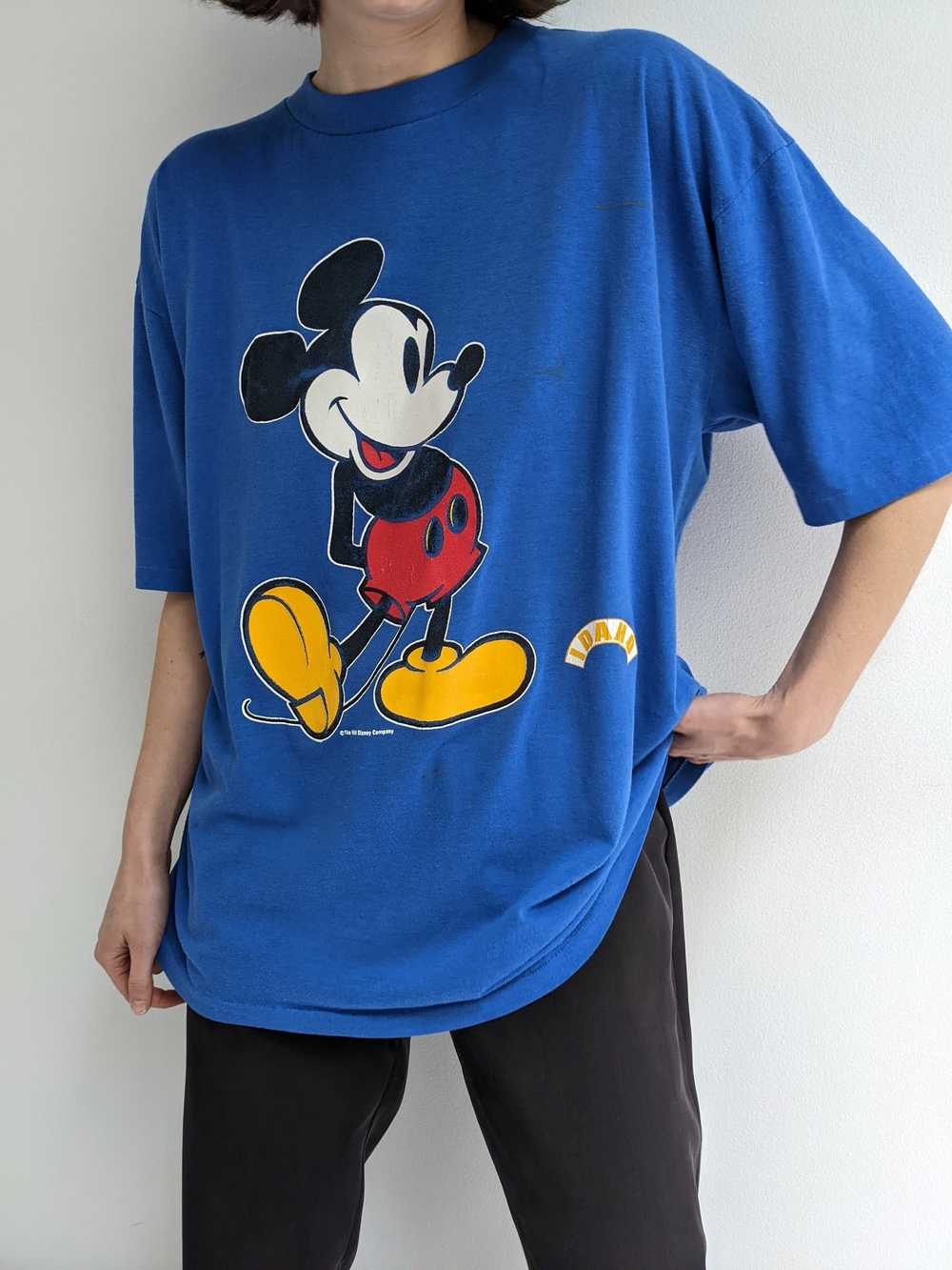 Vintage Cobalt Mickey Mouse Printed T-Shirt - image 2