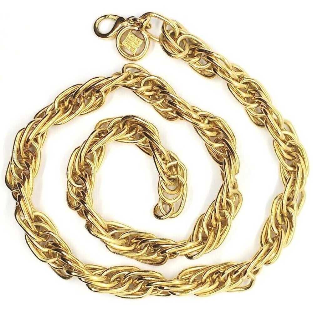 Gorgeous Vintage Givenchy Gold Tone Chain Link St… - image 1
