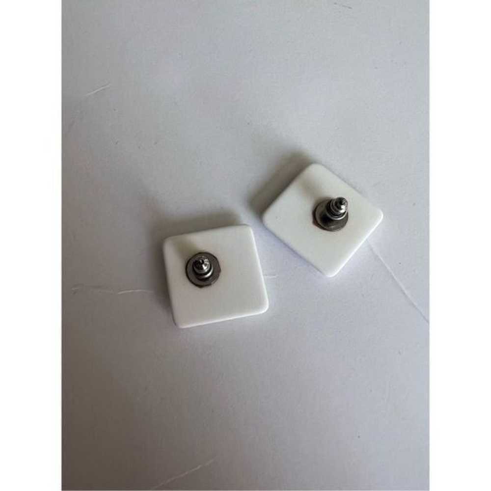 Black and white square vintage block earrings - image 3