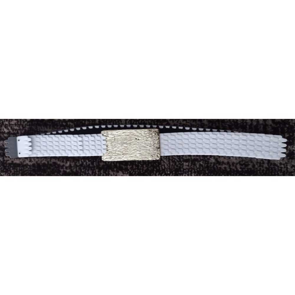 90s Punk Indie White Dragon Scale belt elastic st… - image 9