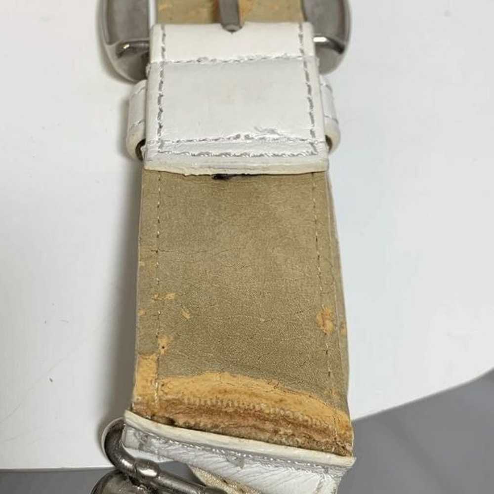 Vintage Vera Pelle Italian White Leather and Silv… - image 3