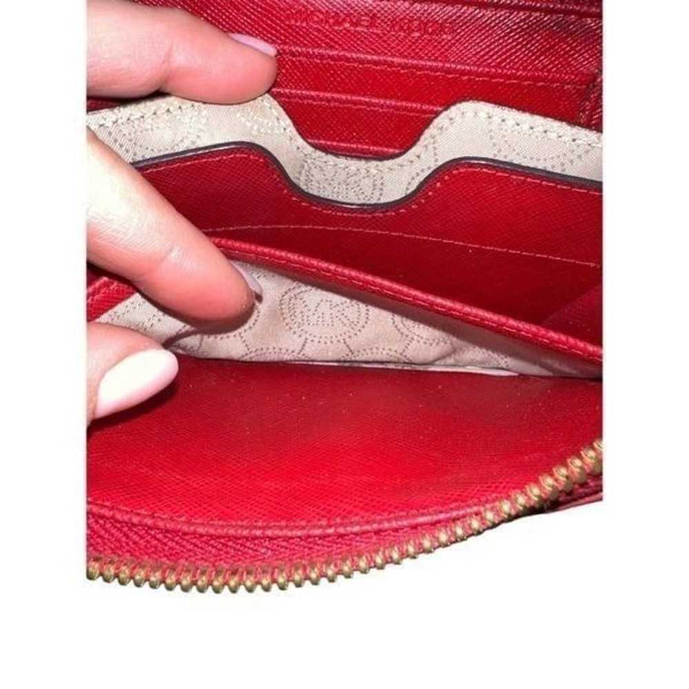 Michael Kors Vintage Red Leather Ostrich Small Zi… - image 7