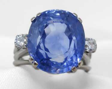 Midcentury No-Heat Sapphire Ring - image 1