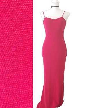 Vintage 70's Red Bodycon Maxi Formal Dress Size S… - image 1