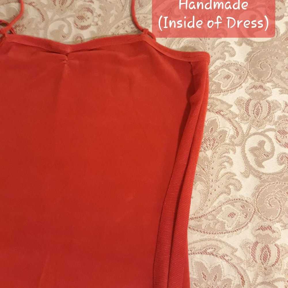 Vintage 70's Red Bodycon Maxi Formal Dress Size S… - image 9