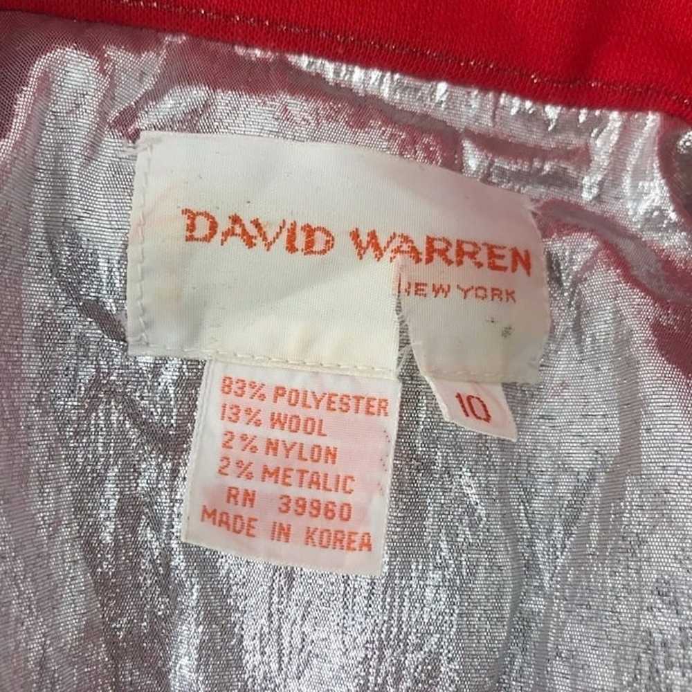 VINTAGE DAVID WARREN 80s STRIPED RED LONG SLEEVE … - image 3