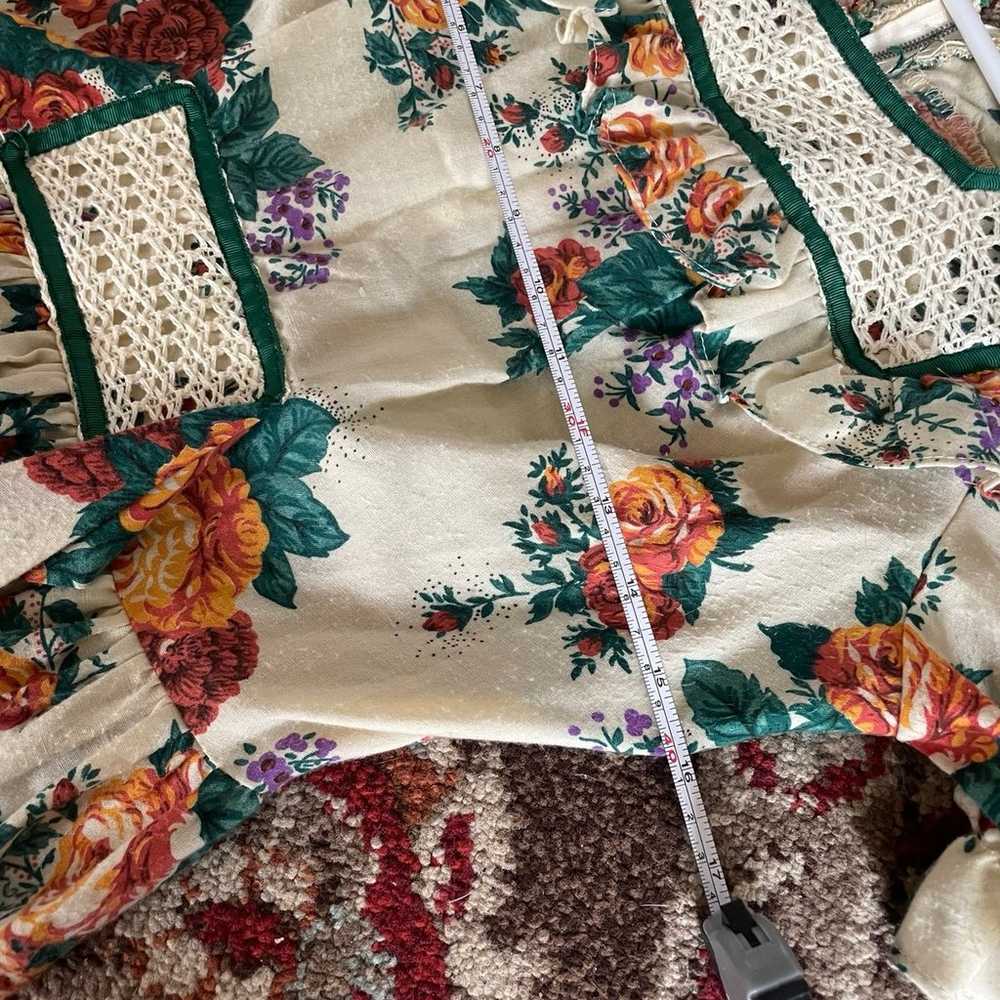vintage 1970s puff sleeve floral “candi jones” ca… - image 7