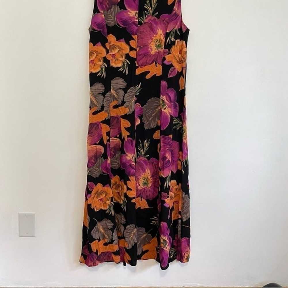 VINTAGE VTG DRESSBARN Black Orange Purple Floral … - image 10