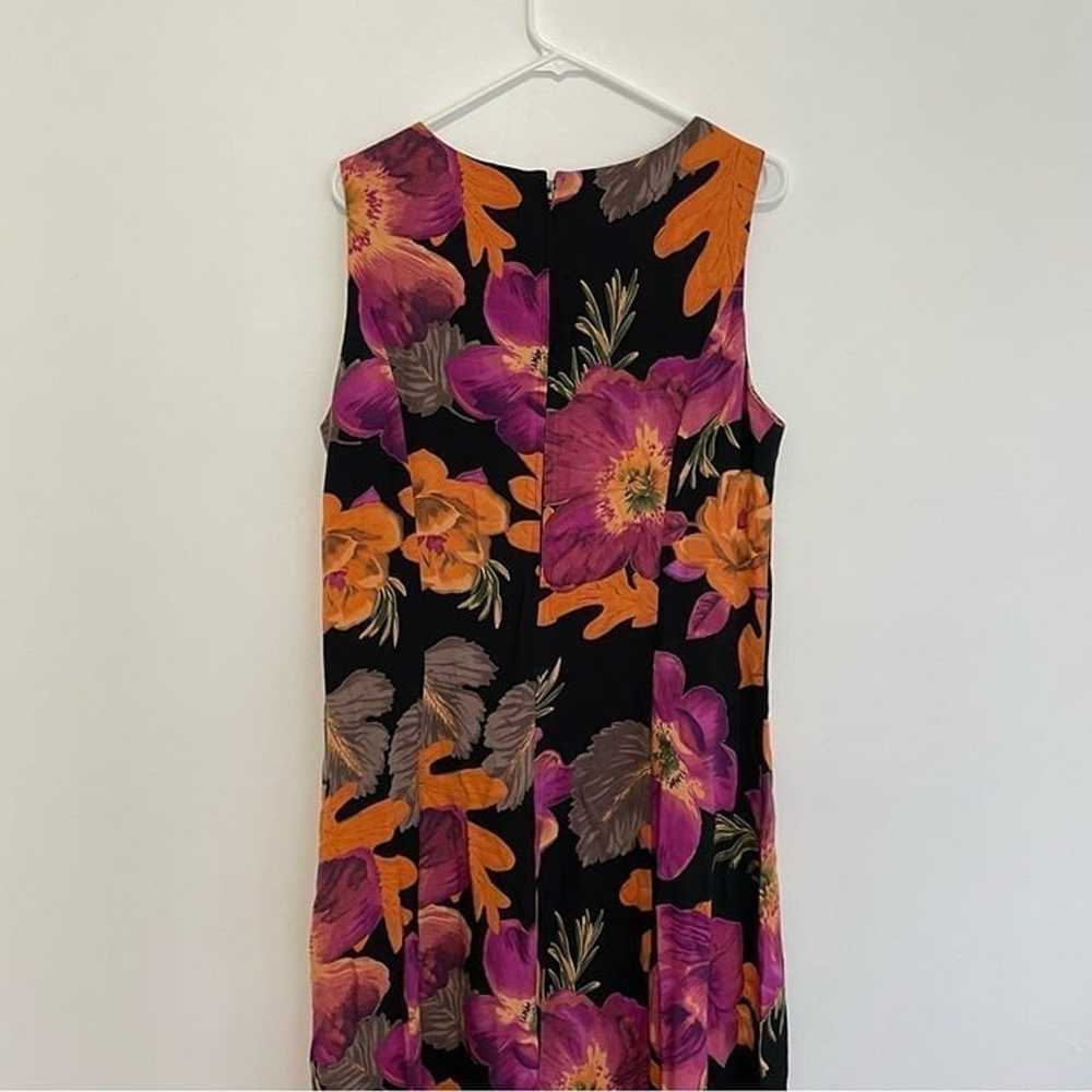 VINTAGE VTG DRESSBARN Black Orange Purple Floral … - image 9