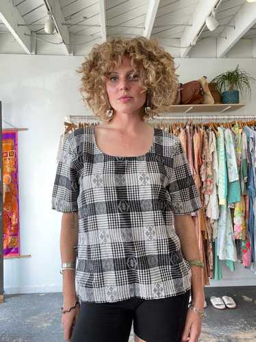 Ace & Jig Black and White Checkered Top