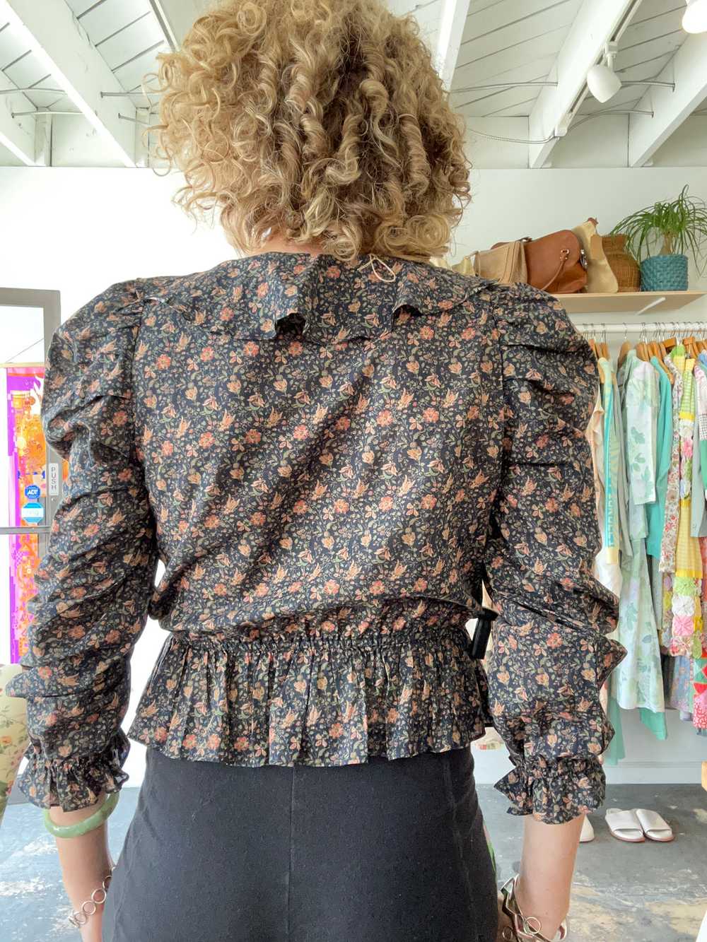 Christy Dawn Black and Rust Floral Top - image 6