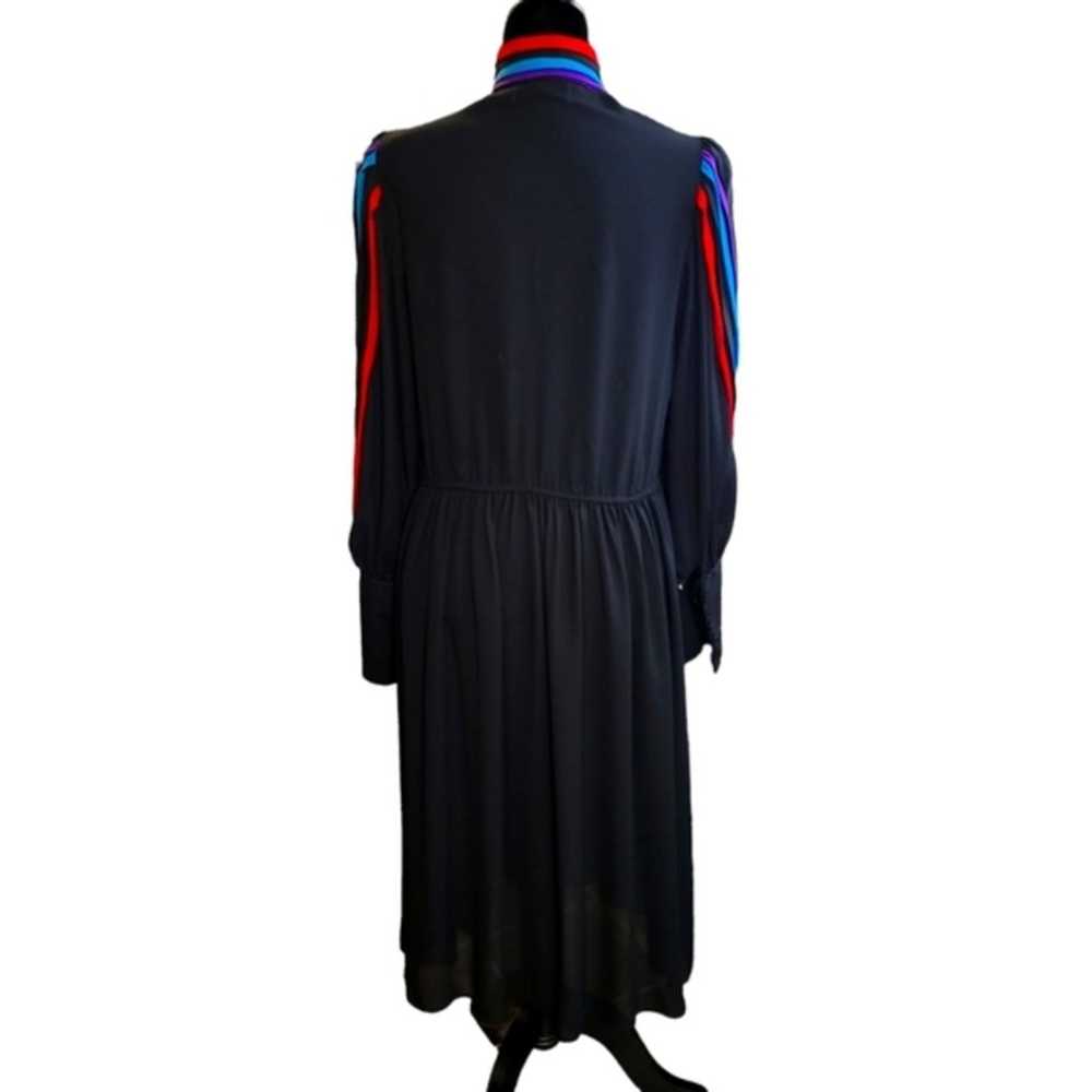 Vintage 80's Black w/‎ Color Pleated Striped Arms… - image 2