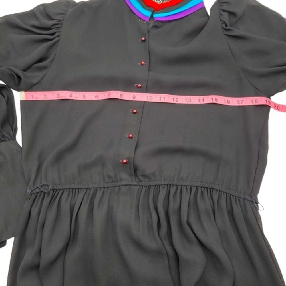 Vintage 80's Black w/‎ Color Pleated Striped Arms… - image 8