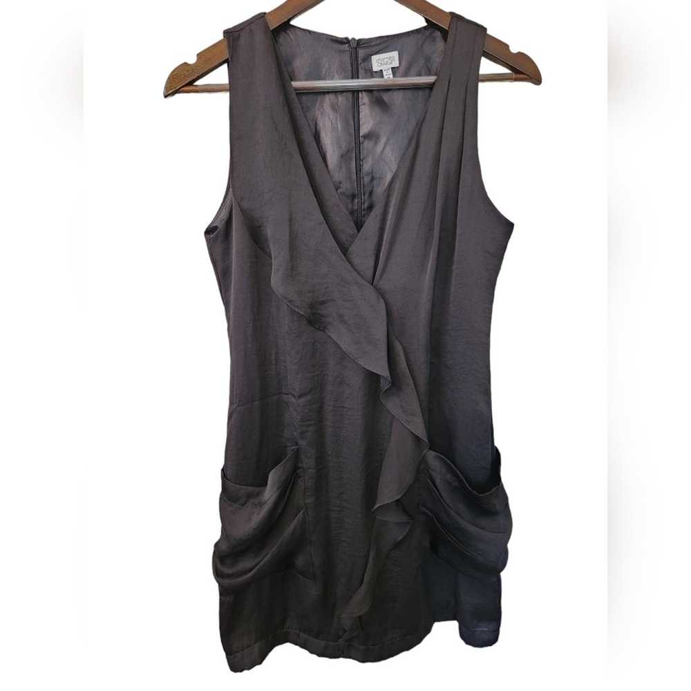 Charming Charlie Mini Black Faux Wrap Dress with … - image 2