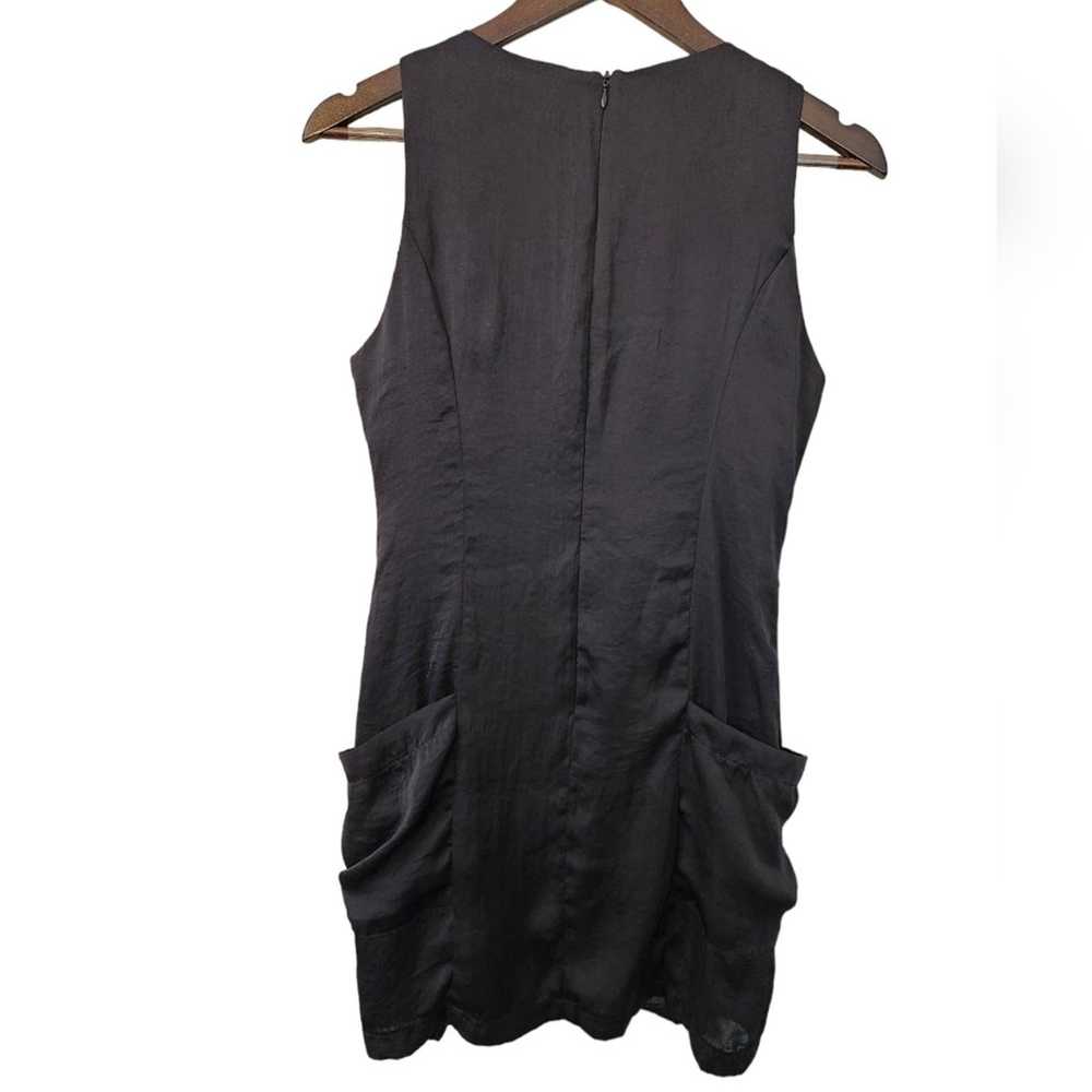 Charming Charlie Mini Black Faux Wrap Dress with … - image 5