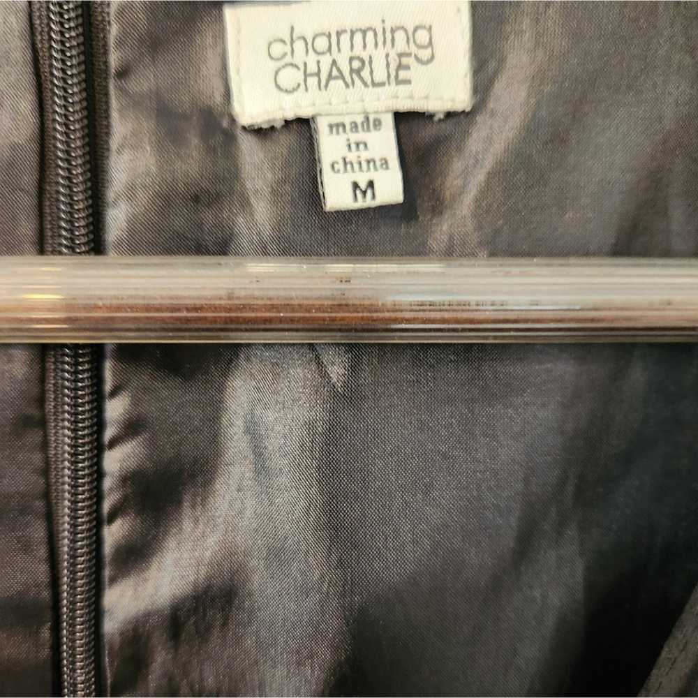 Charming Charlie Mini Black Faux Wrap Dress with … - image 7