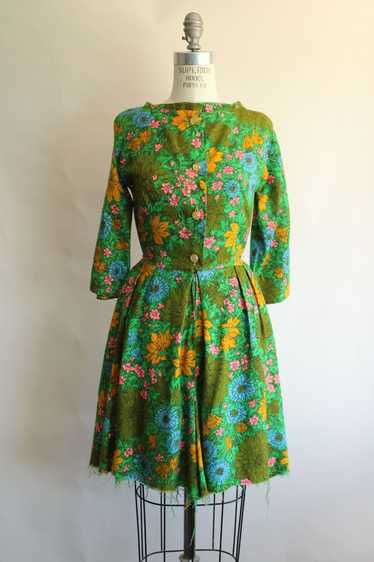 Vintage 1960s Rosa Ray Floral Print Romper Jumpsu… - image 1