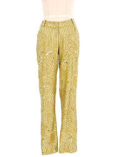 2005 Christian Dior Chartreuse Sequined Trousers