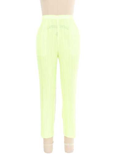 Issey Miyake Pleats Please Neon Lime Pants