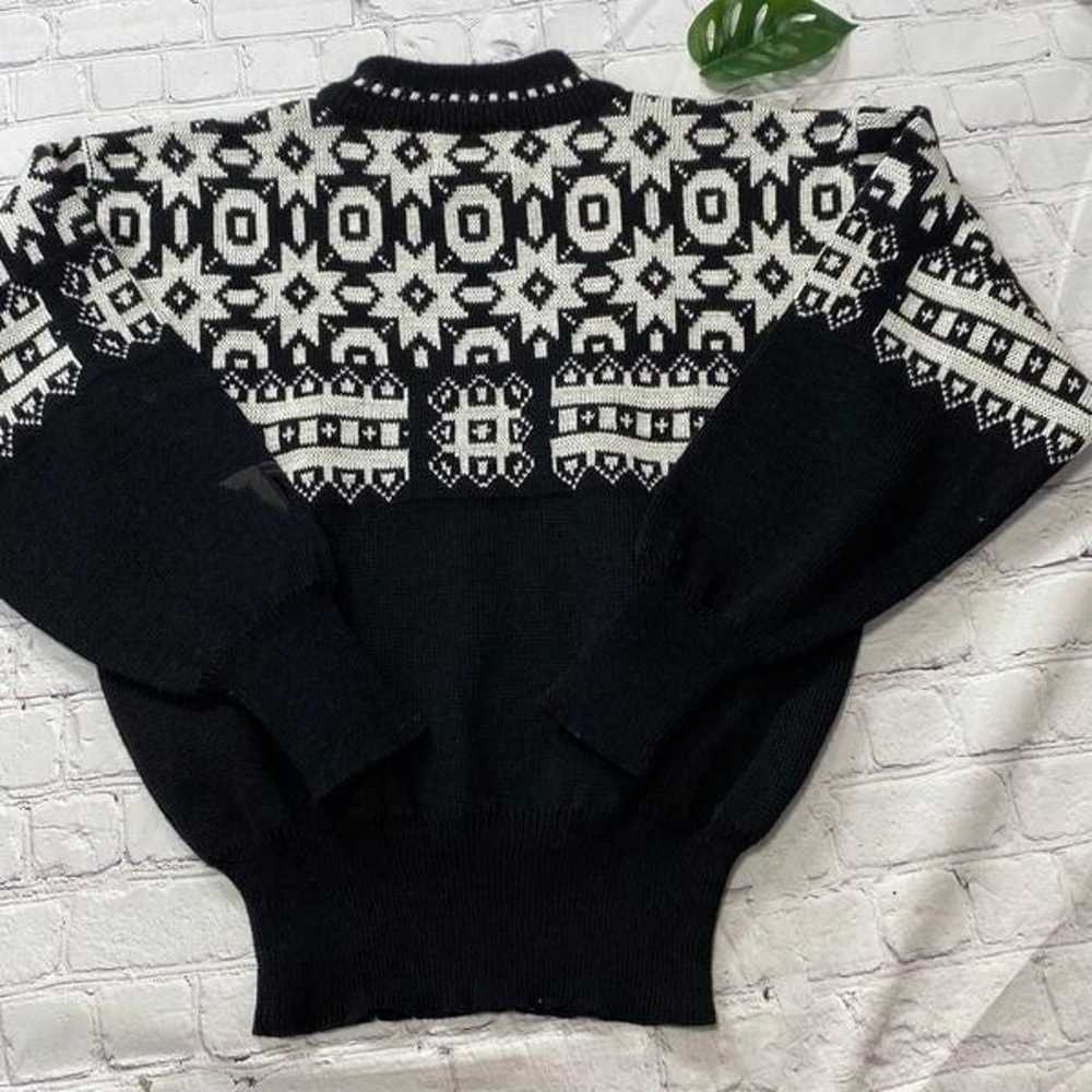 Tyrolia VTG 80s 90s Black & White Sweater  Nordic… - image 3
