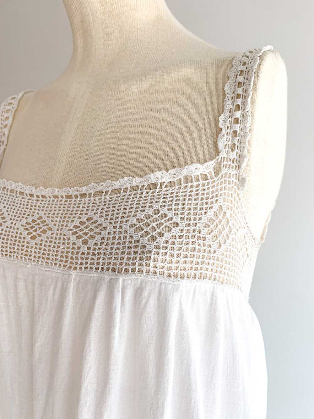 Antique Cotton & Crochet Summer Dress - image 2