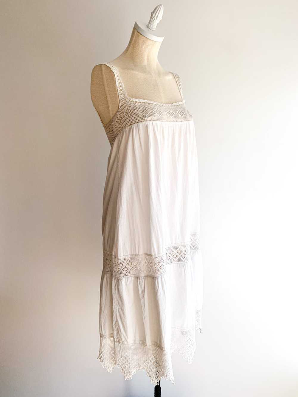 Antique Cotton & Crochet Summer Dress - image 3