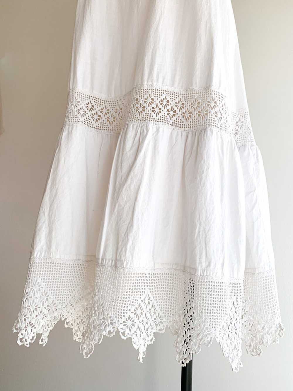 Antique Cotton & Crochet Summer Dress - image 4