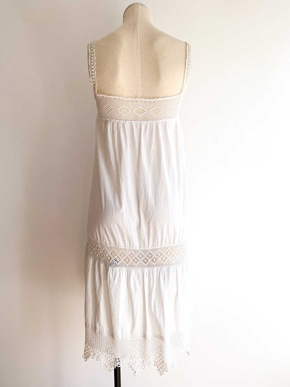 Antique Cotton & Crochet Summer Dress - image 6