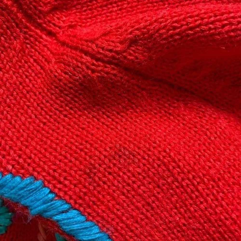 Vintage Michael Simon Cardigan Sweater Red Multic… - image 10