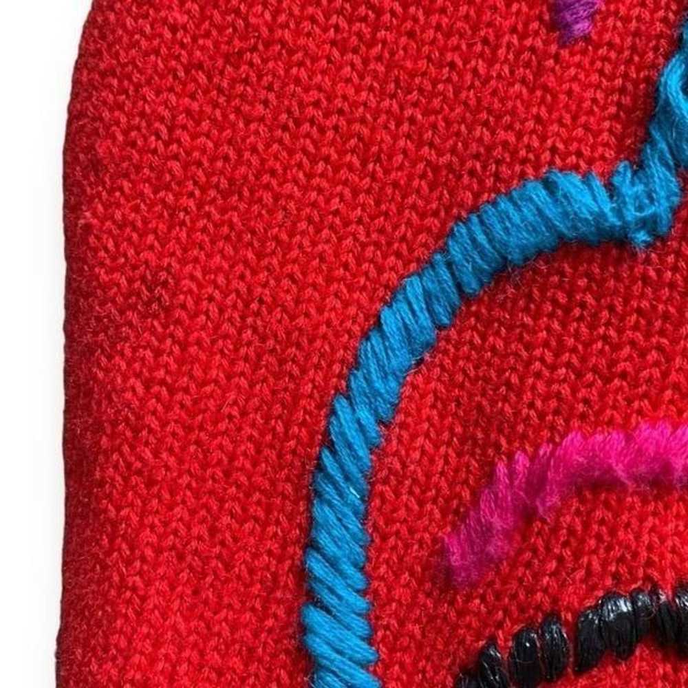 Vintage Michael Simon Cardigan Sweater Red Multic… - image 9