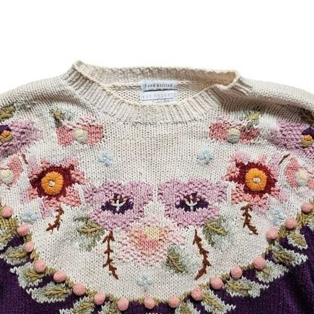 vintage hand knit cottagecore sweater - image 2