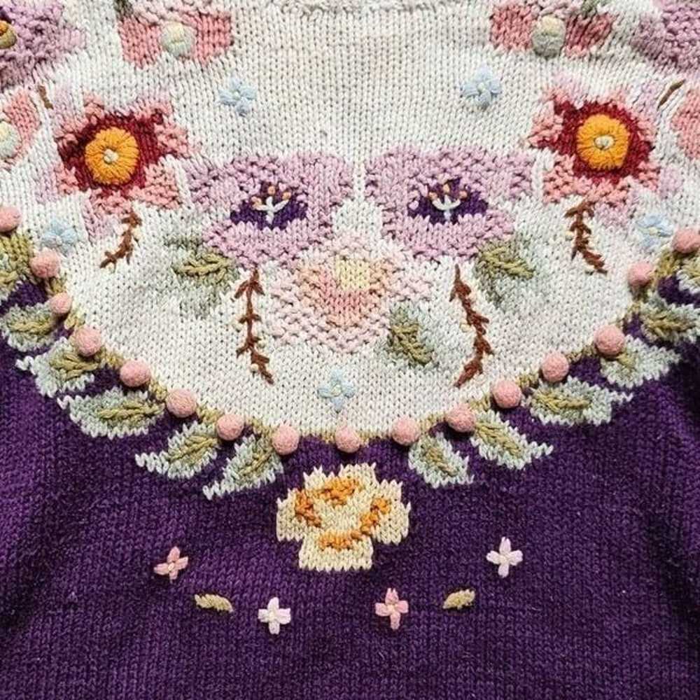vintage hand knit cottagecore sweater - image 3